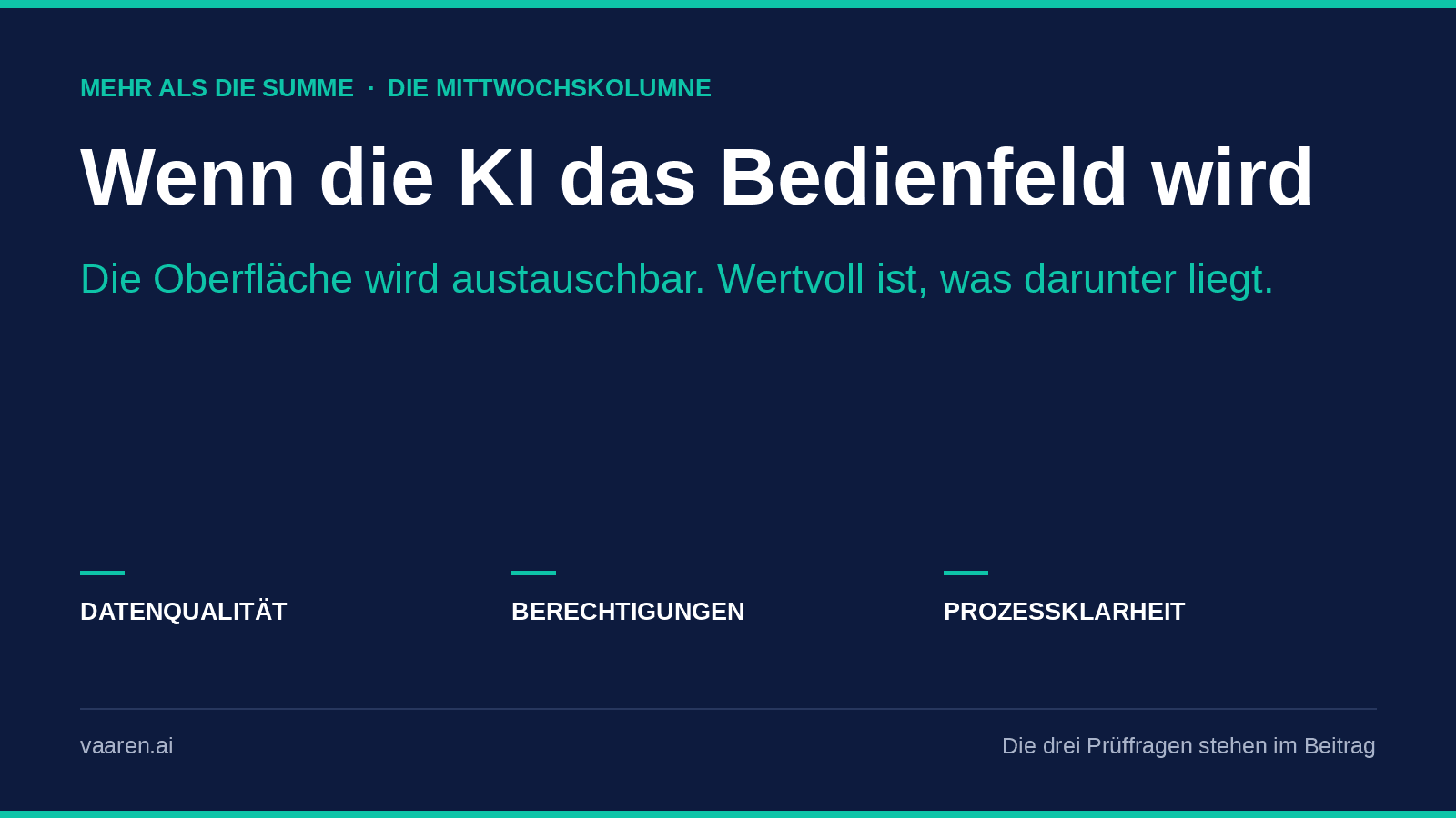 Wenn die KI das Bedienfeld wird